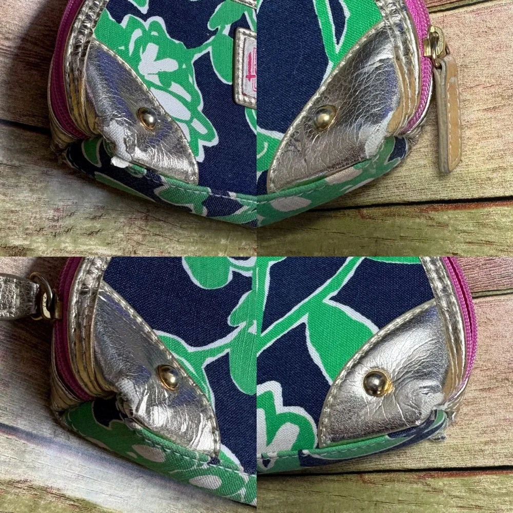 VTG Y2K Lilly Pulitzer Floral Canvas Pencil Pouch Preppy Chic Cosmetic Pouch